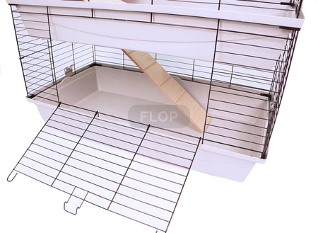 Piętrowa klatka dla królików 100x55x(h)93cm - szare kuwety, czarne kraty