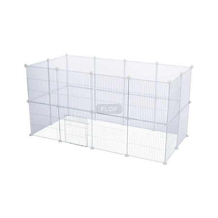 Wybieg domowy bez podłogi dla świnek morskich, jeży i królików, biały 140x35x70cm