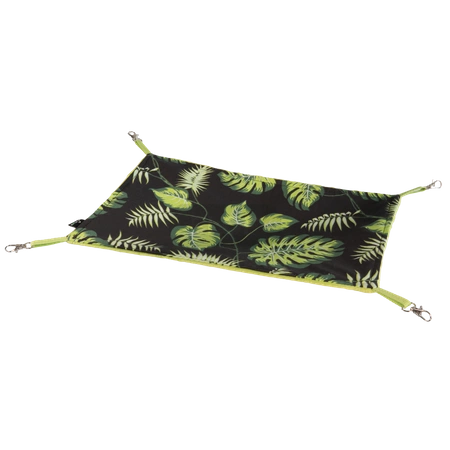 Hamak prostokątny w liście na czarnym tle dla królika