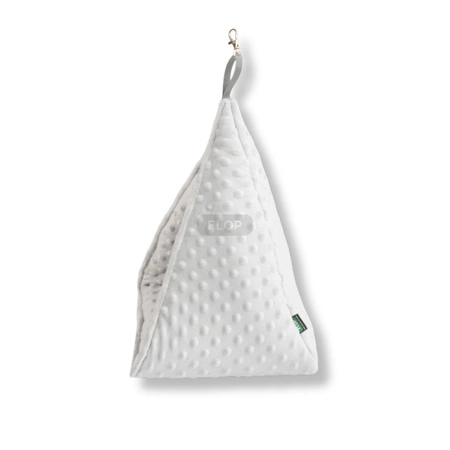 Wisząca piramida - domek z szarego polaru minki z szarego polaru minky dla królika