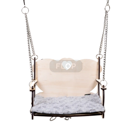 Huśtawka z serduszkiem do zamontowania na prętach klatki FLOP dla królików