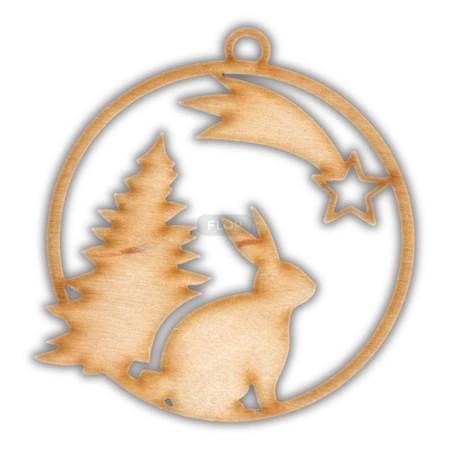 Świąteczna bombka - zawieszka z królikiem