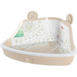 ZOLUX duża  beżowa narożna kuweta z rusztem dla królika