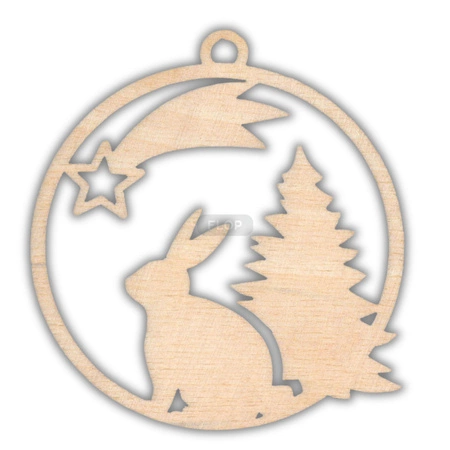 Świąteczna bombka - zawieszka z królikiem