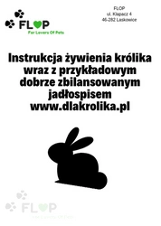 Przystępna instrukcja prawidłowego karmienia królika z przykładowym zbilansowanym jadłospisem na kilka dni FLOP