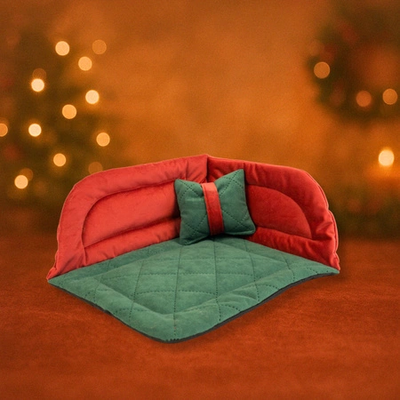 Świąteczne legowisko narożne  dla mniejszych królików 2025