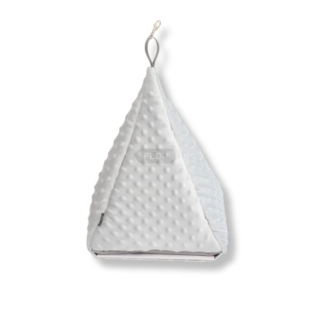 Wisząca piramida - domek z szarego polaru minki z szarego polaru minky dla królika