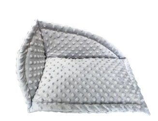 Legowisko narożne  z szarego polaru minki dla królików