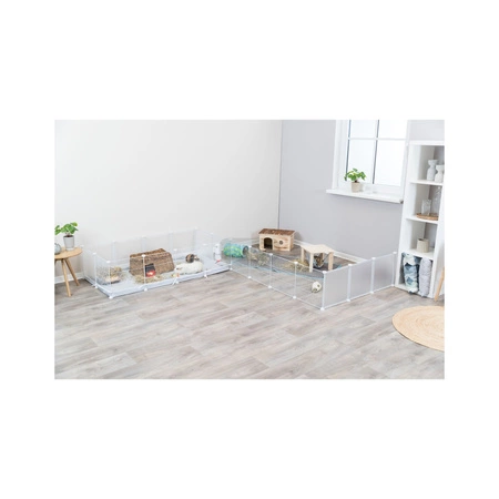 Wybieg domowy bez podłogi dla świnek morskich, jeży i królików, biały 140x35x70cm