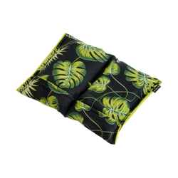 Podwójny materac chłodzący w liście na czarnym tle FLOP dla królików