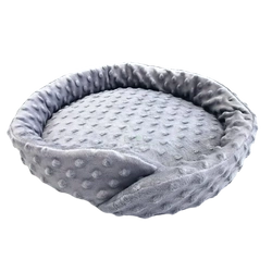 Zakręcone legowisko  z szarego polaru minki dla królika