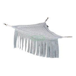 Narożny hamak z parawanem / frędzelkami  z szarego polaru minki dla królika