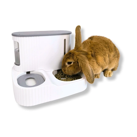 Automatyczny podajnik karmy i wody 2 w 1 dla królika (3 l + 850 ml)