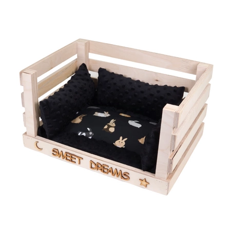 Czarna poducha (wałek) do ażurowych legowisk XXL