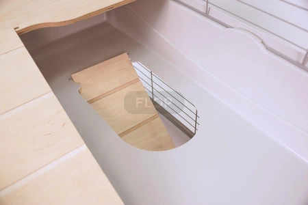 Piętrowa klatka dla królików 100x55x(h)93cm - szare kuwety, czarne kraty