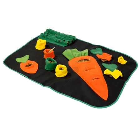 Marchewkowe pole - plac zabaw i mata węchowa 73x53cm dla królików