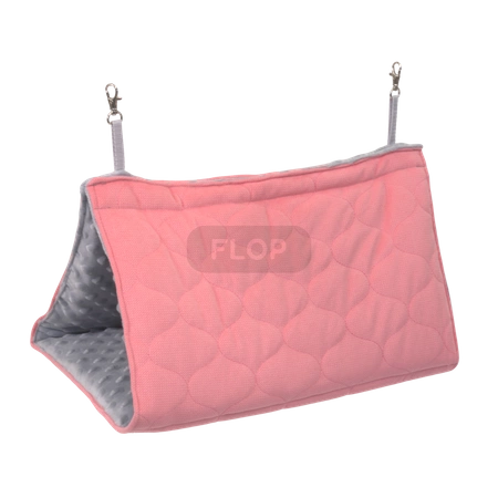 Przelotowy namiot do podwieszenia z szarego polaru minki i koralowej pikówki