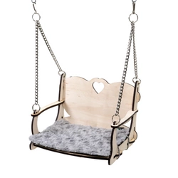 Huśtawka z serduszkiem do zamontowania na prętach klatki FLOP dla królików