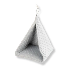 Wisząca piramida - domek z szarego polaru minki  z szarego polaru minky dla królika