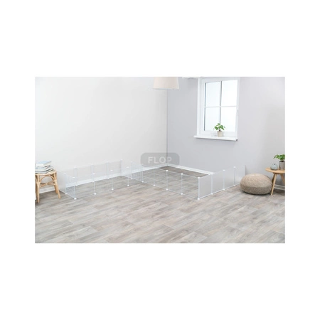 Wybieg domowy bez podłogi dla świnek morskich, jeży i królików, biały 140x35x70cm