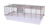 Klatka dla królika 120cm x 59cm x 47cm szara z czarnymi kratami