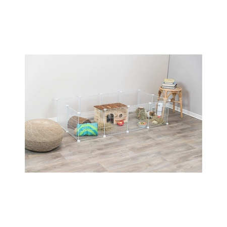 Wybieg domowy bez podłogi dla świnek morskich, jeży i królików, biały 140x35x70cm