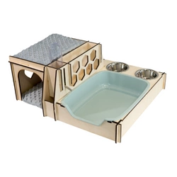 ALL IN ONE kompletne wyposażenie króliczej klatki (z miętową kuwetą)