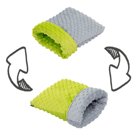 Norka śpiworek z z polaru minki - limonka i szarość dla małych zwierząt domowych