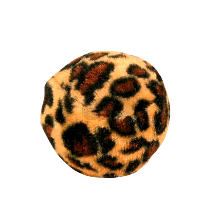 Welurowa piłka z dzwonkiem leopard dla królika 4cm