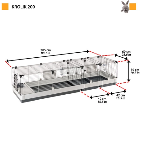 KROLIK 200 GABBIA Ogromna klatka modułowa dla szczęśliwych królików