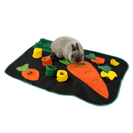 Marchewkowe pole - plac zabaw i mata węchowa 73x53cm dla królików