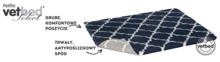 Vetbed® Non-Slip L (100x150cm) szare i niebieskie kwadraty